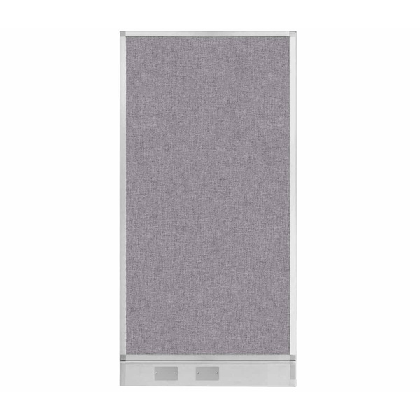 Hush Panel Configurable Cubicle Partition 3' x 6' Cloud Gray Fabric w/ Cable Channel